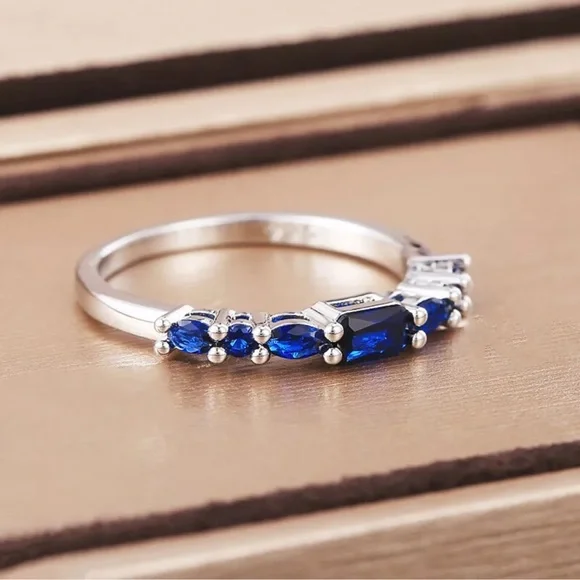 Wedding Women Rings Gifts Charm 925 Silver Jewelry Cubic Zirconia Rings - Picture 3 of 4